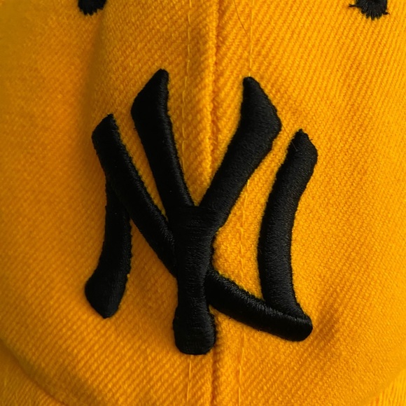 New York Yankees Baseball Yellow Unisex Adjustable Cap Embroidered Logo - Picture 6 of 7